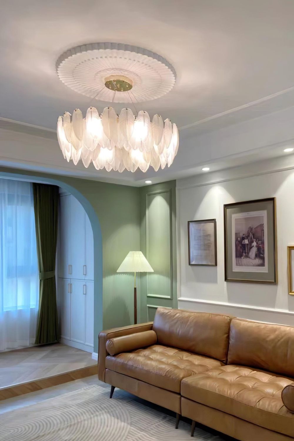 Glass Feather Chandelier - everlamps