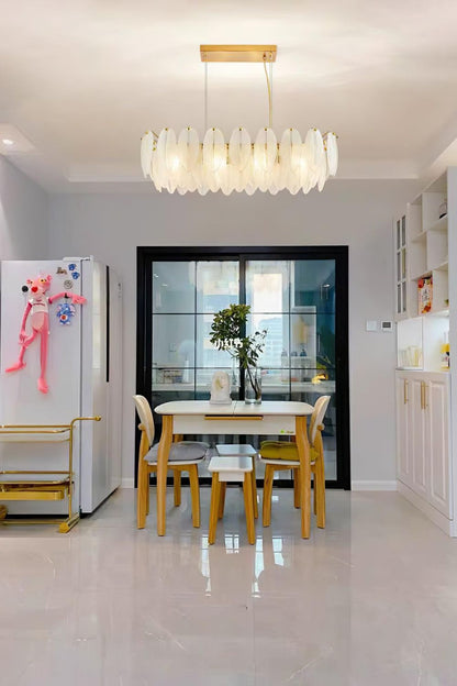 Glass Feather Chandelier - everlamps