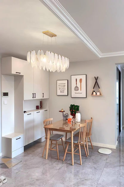 Glass Feather Chandelier - everlamps