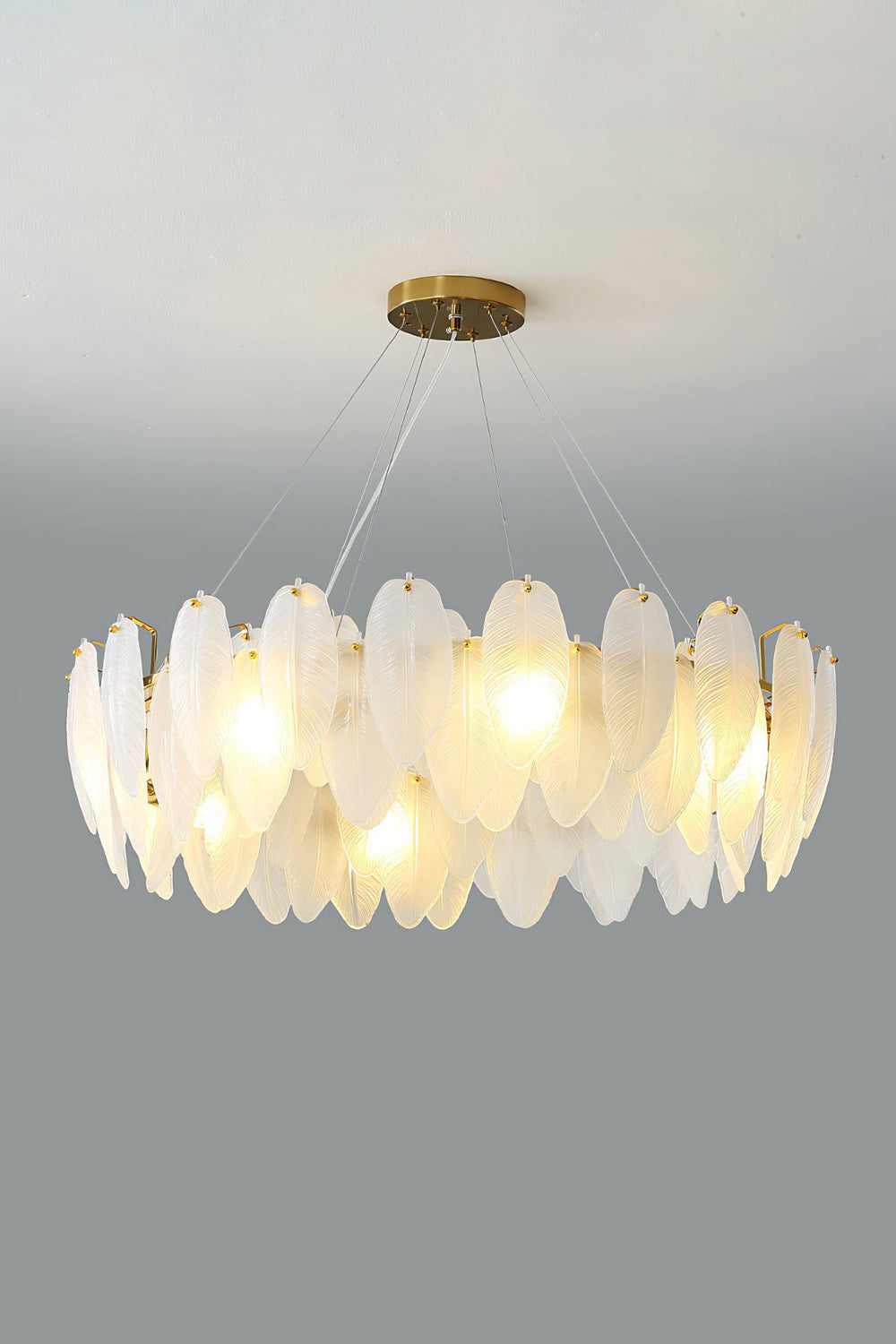 Glass Feather Chandelier - everlamps