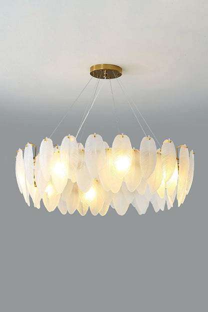 Glass Feather Chandelier - everlamps