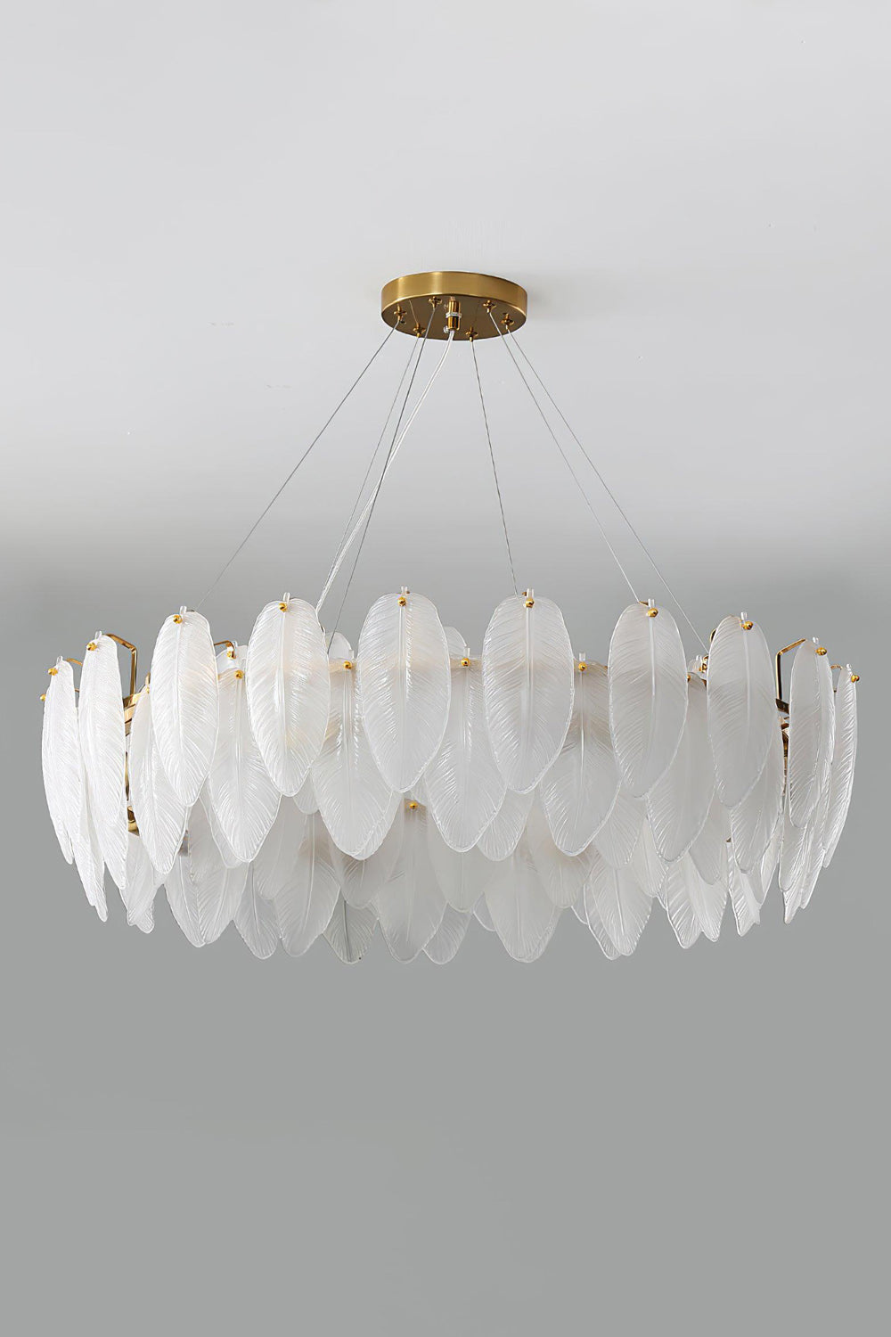 Glass Feather Chandelier - everlamps