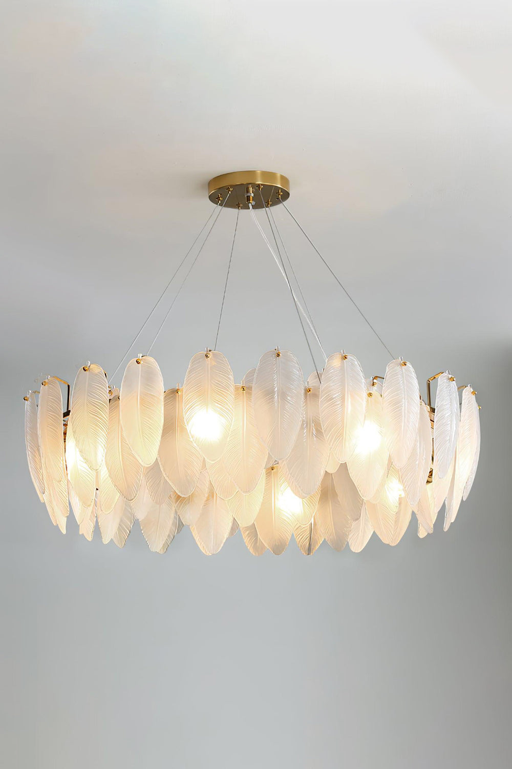Glass Feather Chandelier - everlamps