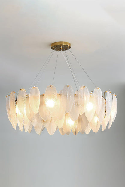 Glass Feather Chandelier - everlamps