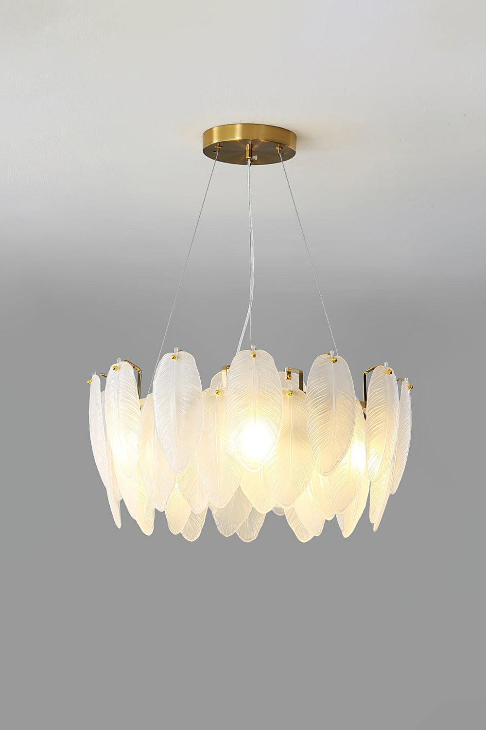 Glass Feather Chandelier - everlamps