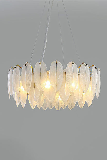 Glass Feather Chandelier - everlamps