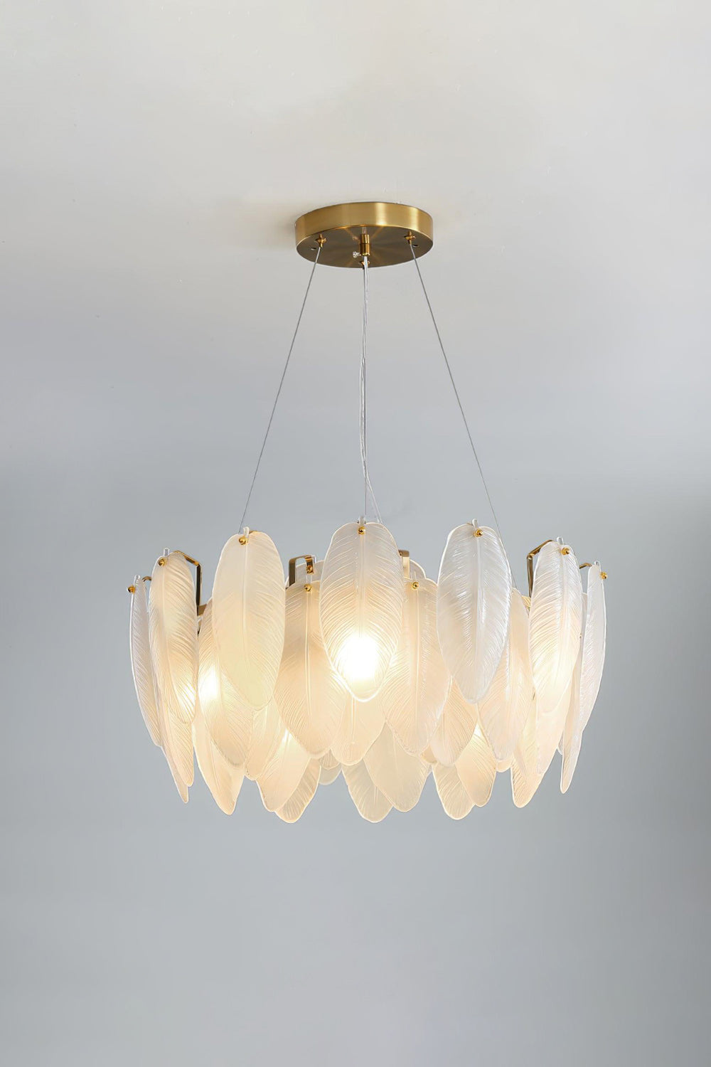 Glass Feather Chandelier - everlamps