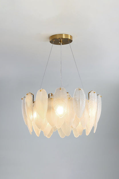 Glass Feather Chandelier - everlamps