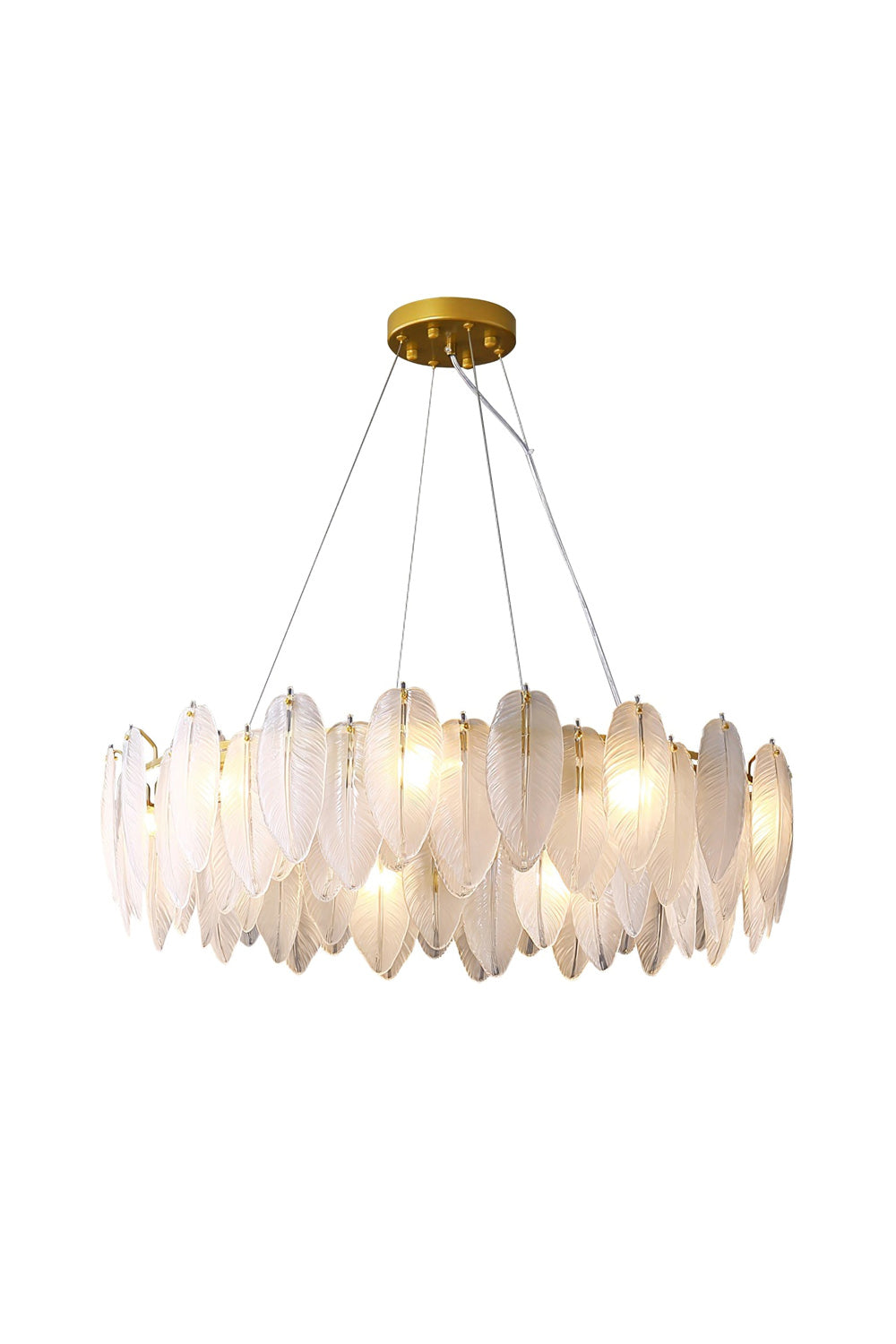 Glass Feather Chandelier - everlamps