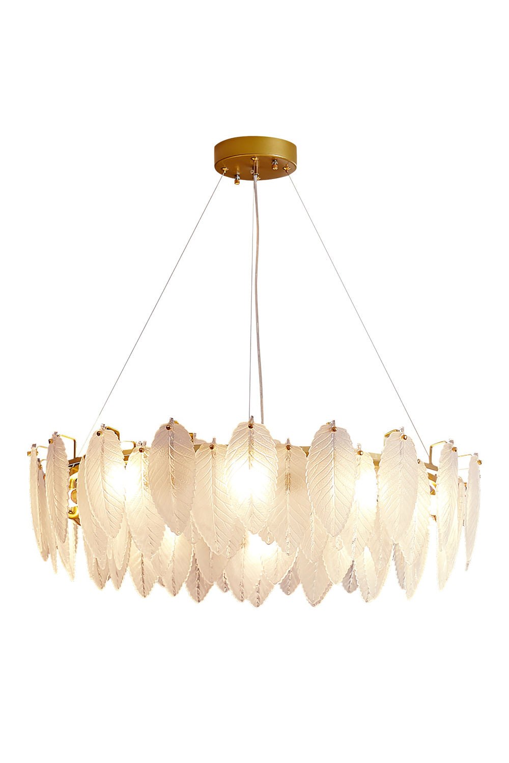 Glass Feather Chandelier - everlamps