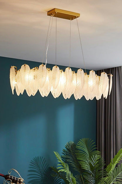Glass Feather Chandelier - everlamps