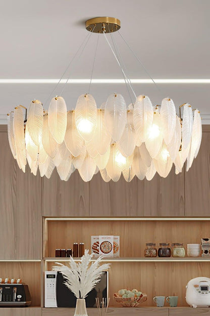 Glass Feather Chandelier - everlamps