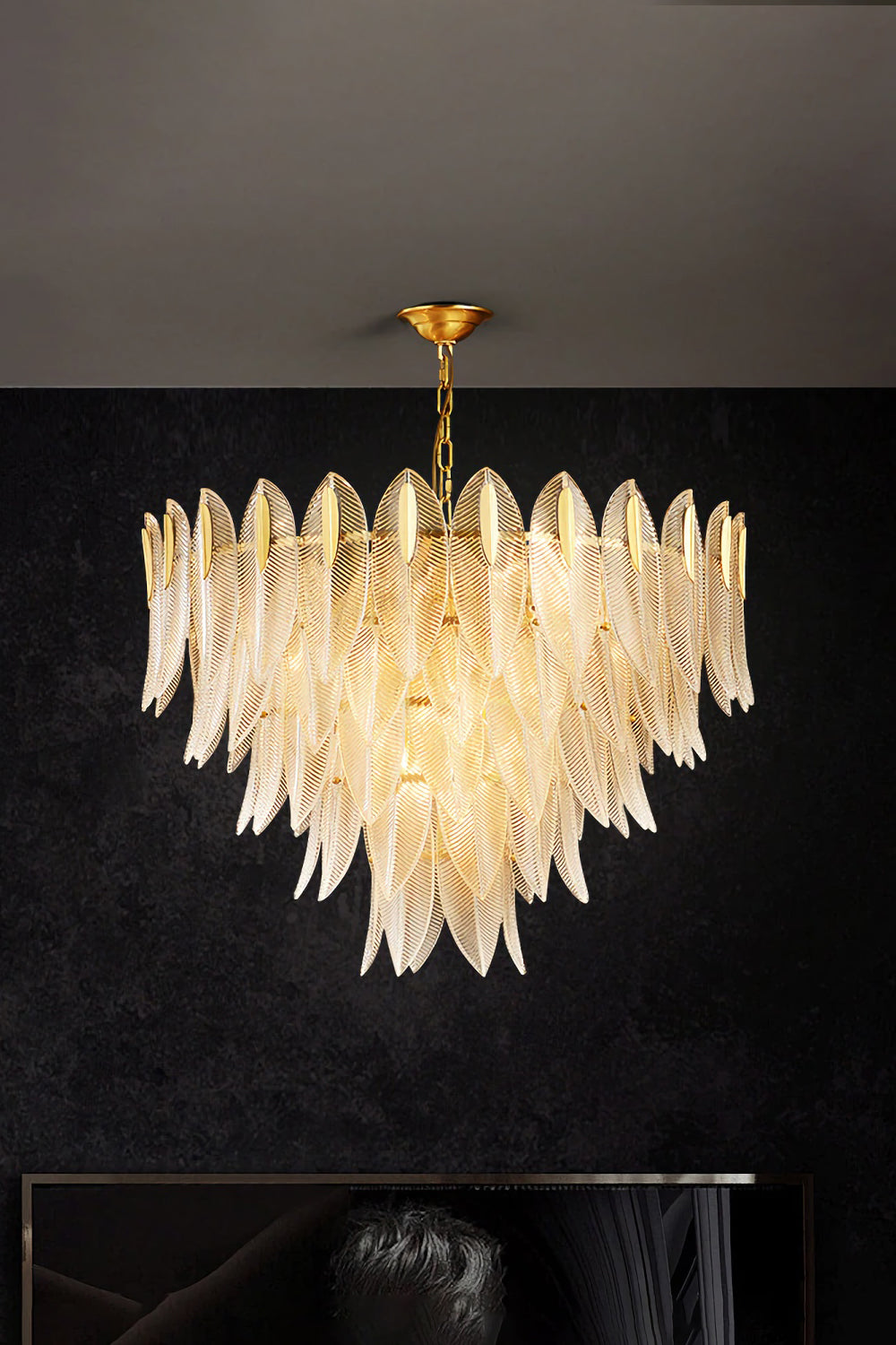 Glass Feathers Chandelier - everlamps
