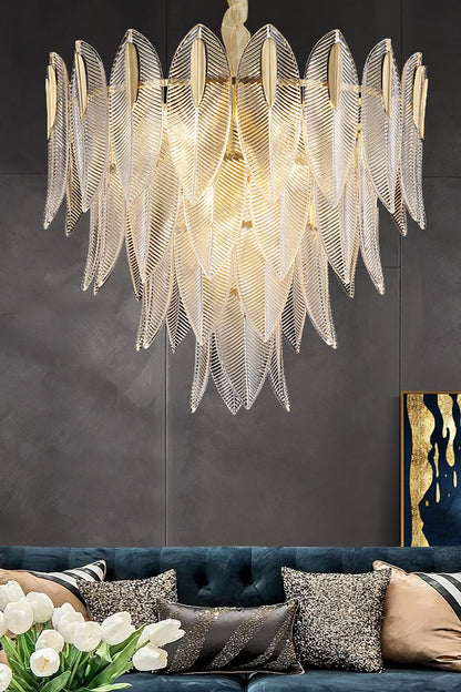 Glass Feathers Chandelier - everlamps