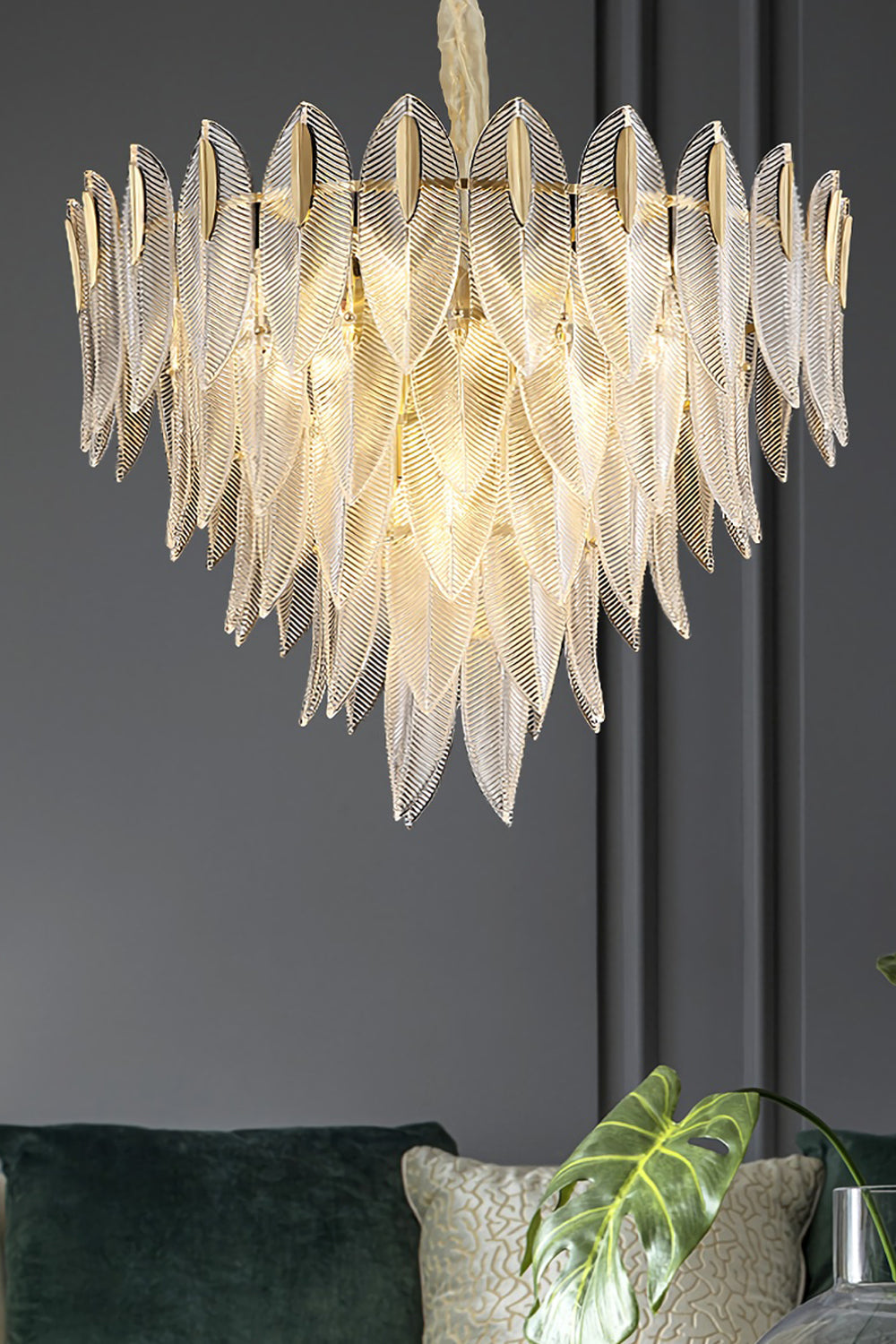 Glass Feathers Chandelier - everlamps
