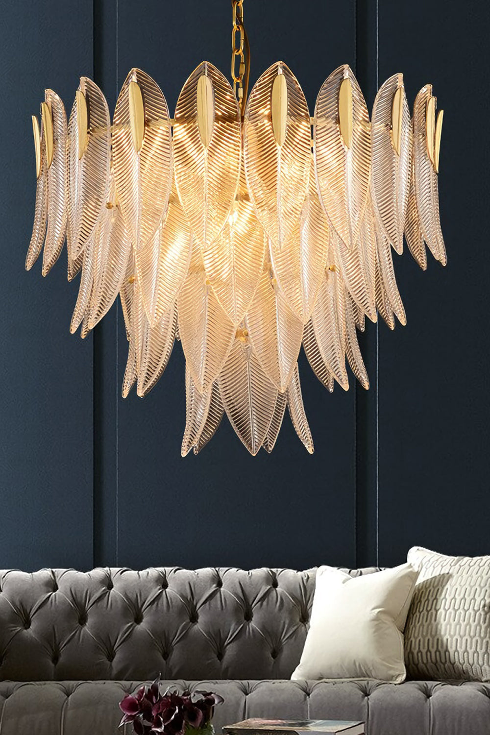 Glass Feathers Chandelier - everlamps