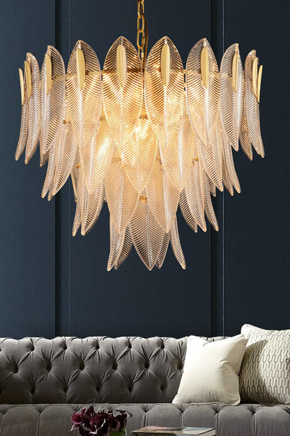 Glass Feathers Chandelier - everlamps
