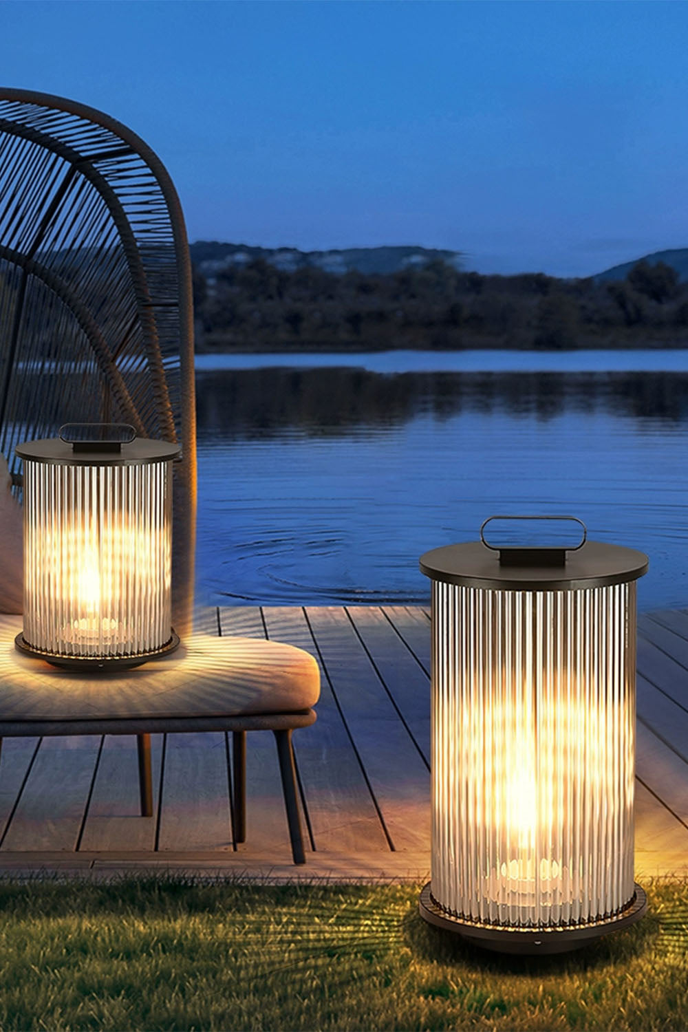 Glass Lantern Outdoor Table Lamp - view 8 | everlamps