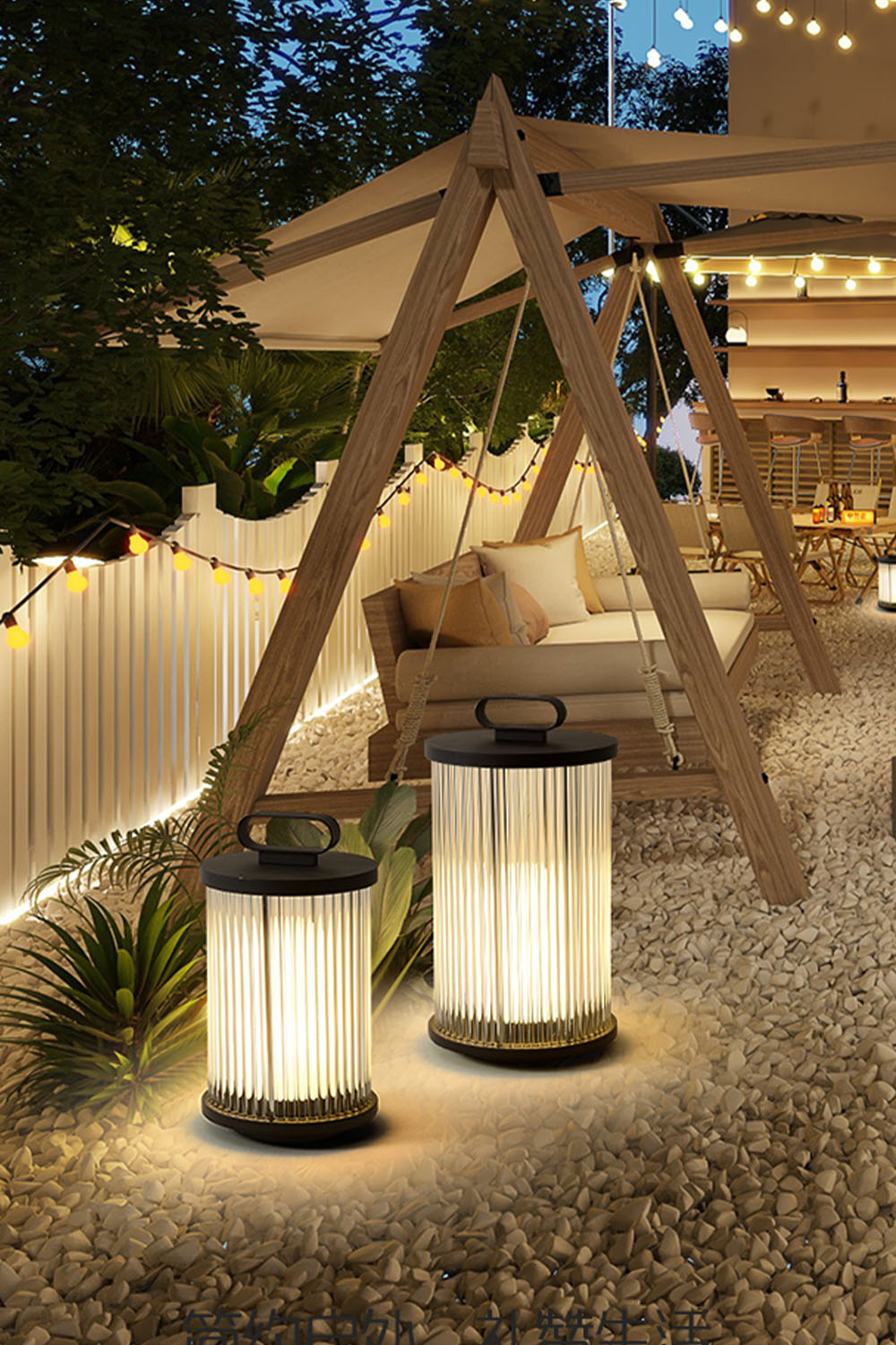 Glass Lantern Outdoor Table Lamp - view 11 | everlamps