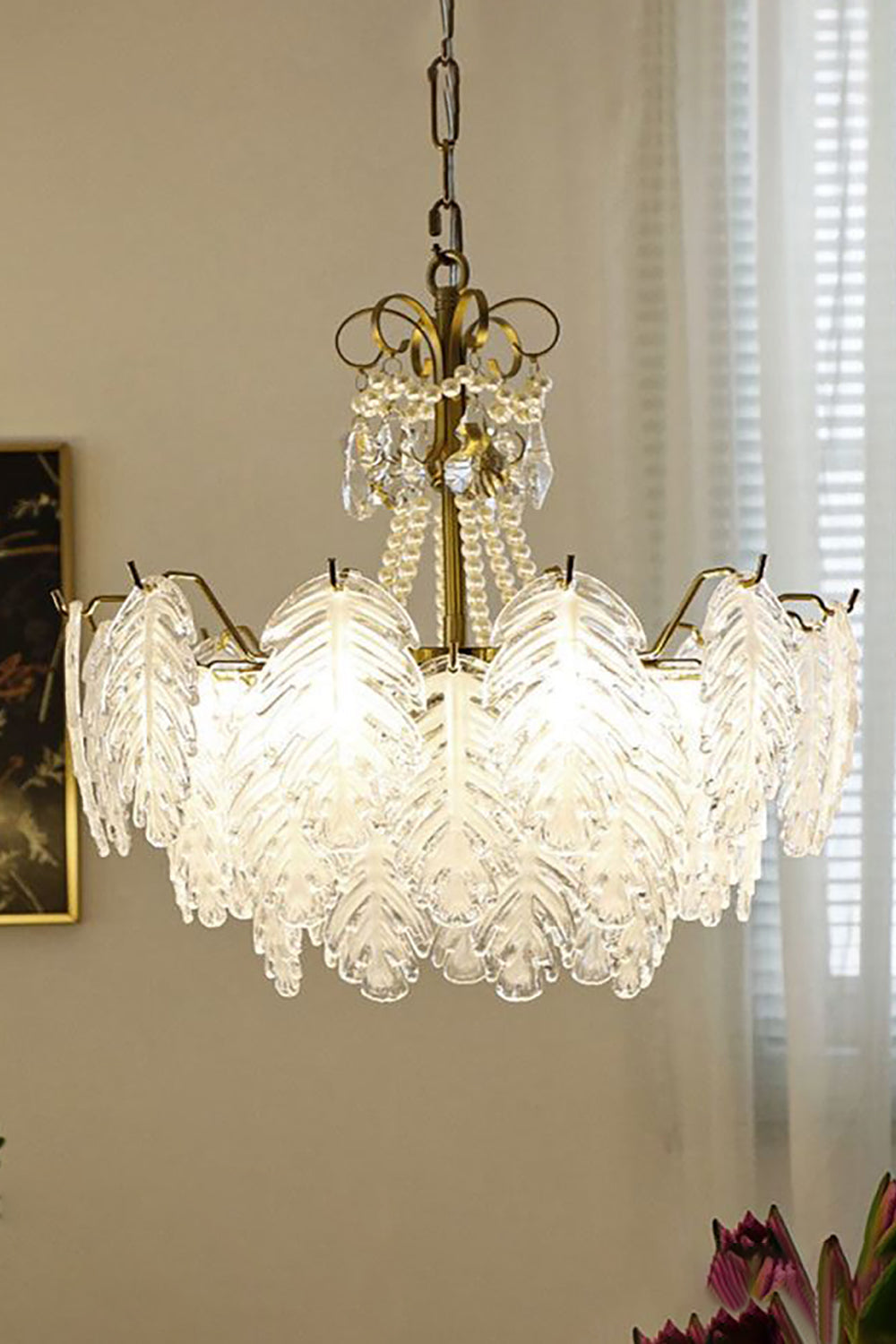 Glass Leaf Chandelier - everlamps