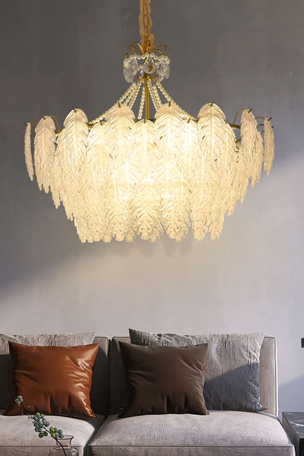 Glass Leaf Chandelier - everlamps
