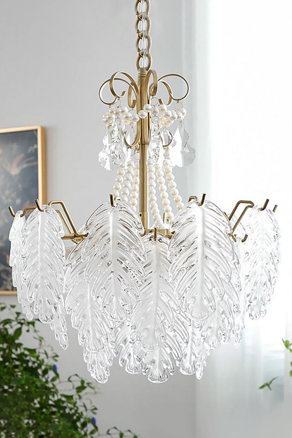 Glass Leaf Chandelier - everlamps