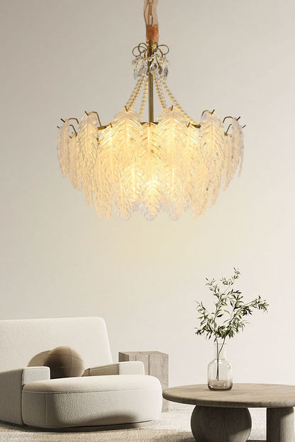 Glass Leaf Chandelier - everlamps