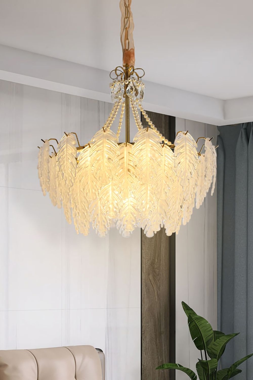 Glass Leaf Chandelier - everlamps