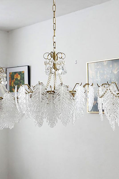 Glass Leaf Chandelier - everlamps