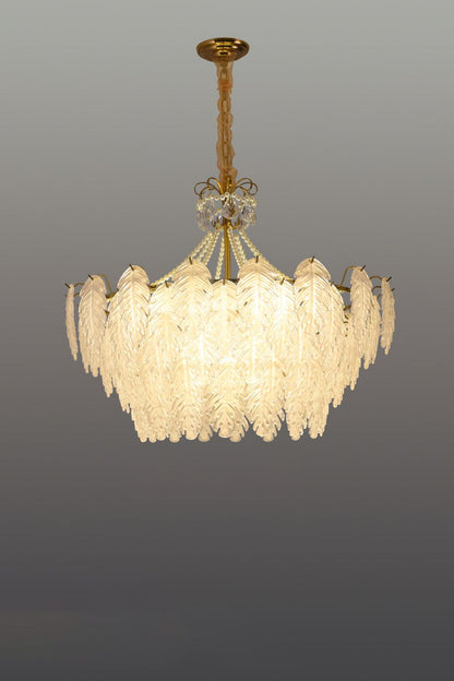 Glass Leaf Chandelier - everlamps