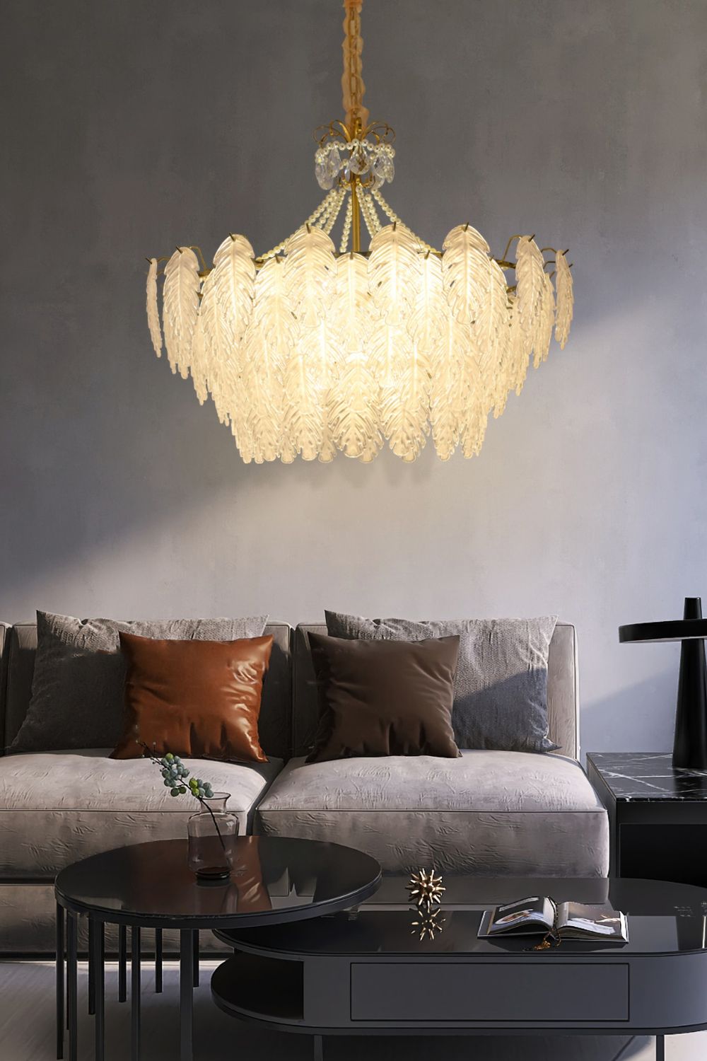 Glass Leaf Chandelier - everlamps