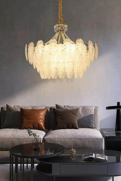 Glass Leaf Chandelier - everlamps