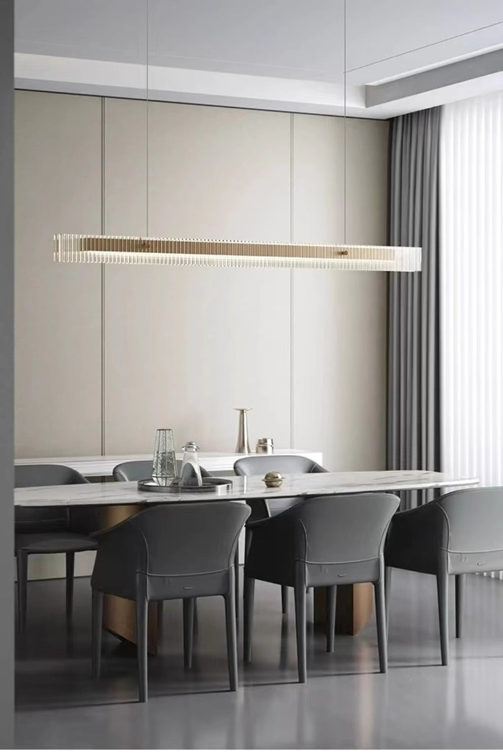 Linear glass chandelier - everlamps
