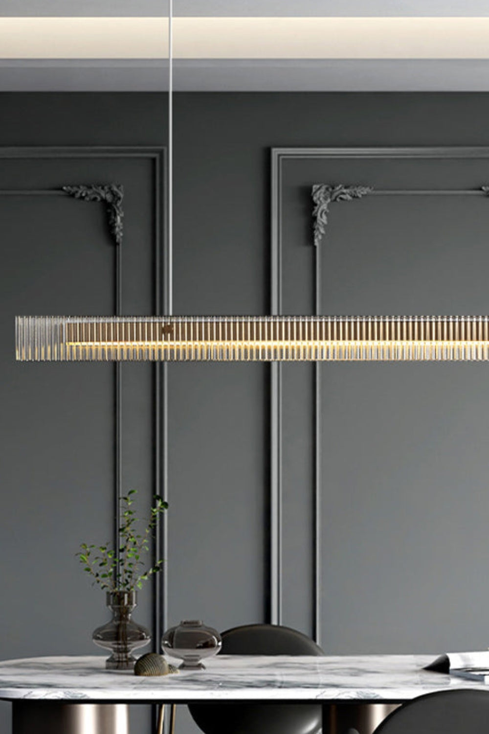 Linear glass chandelier - everlamps
