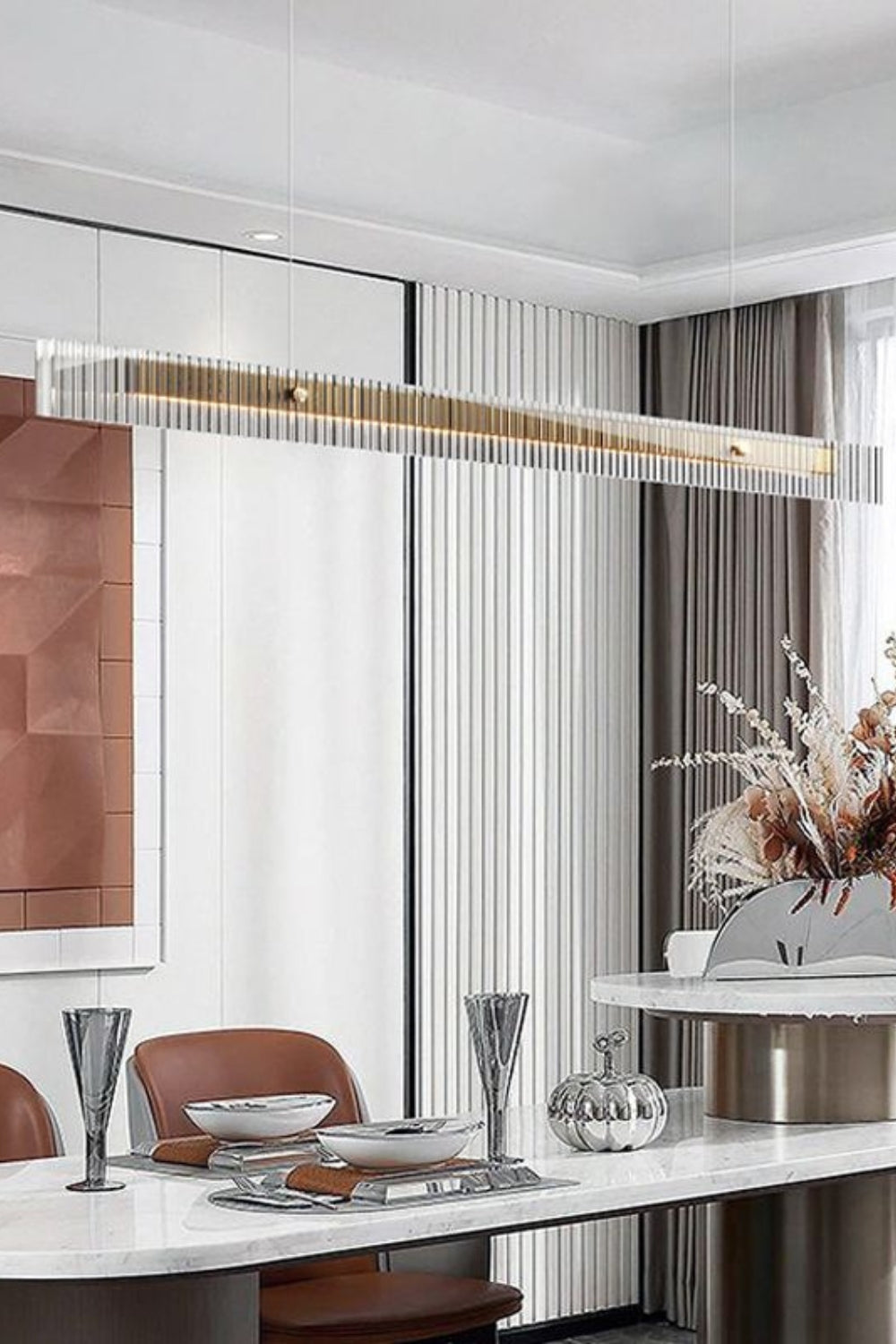 Linear glass chandelier - everlamps