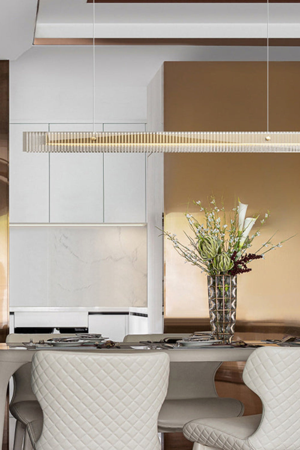 Linear glass chandelier - everlamps