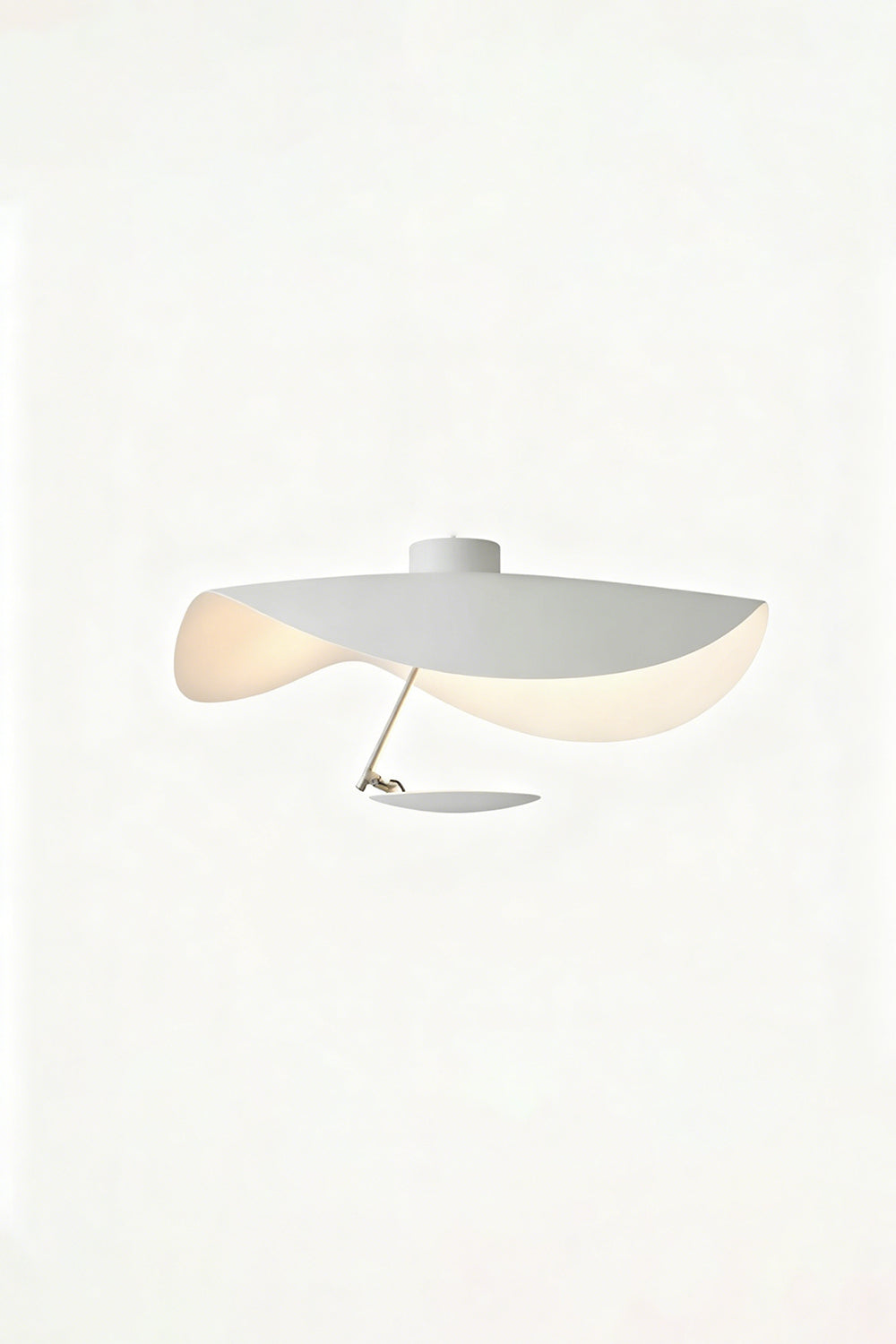 Gold-Tone Sculptural Ceiling Light showcasing a fluid, wave-like design with a matte black and crinkled gold finish.