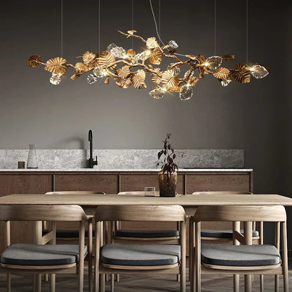 Beautiful Gold Leaf Chandelier