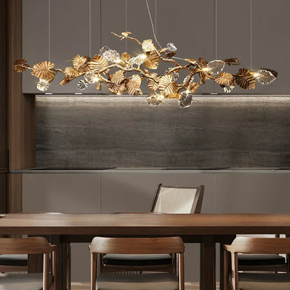 Beautiful Gold Leaf Chandelier