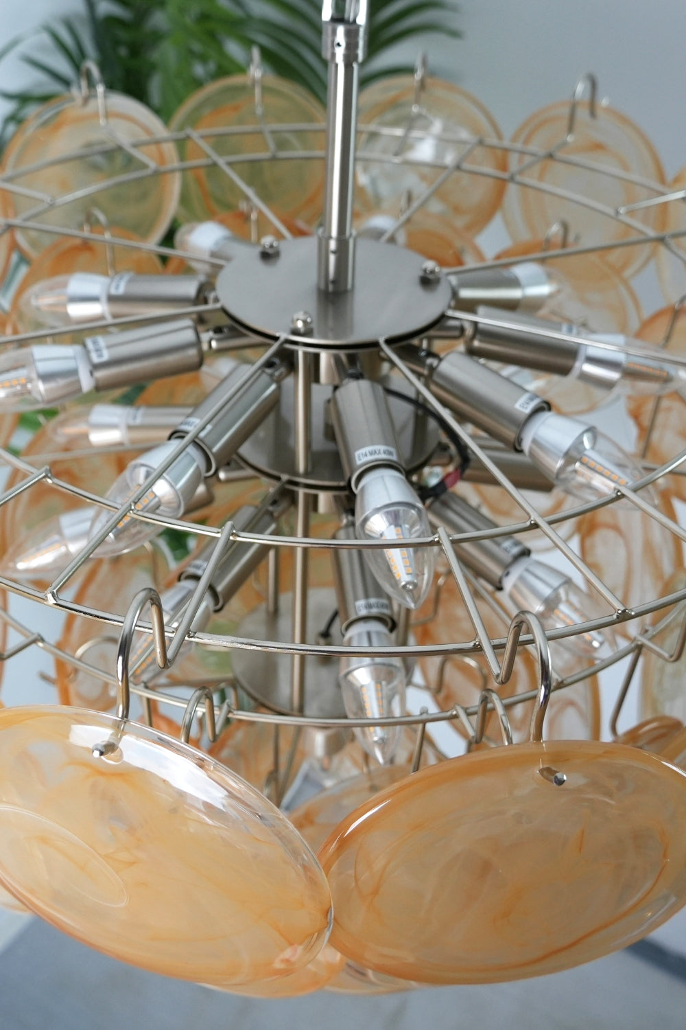 Gold Glass High Quality Art Iridescent Chandelier - view 8 | everlamps