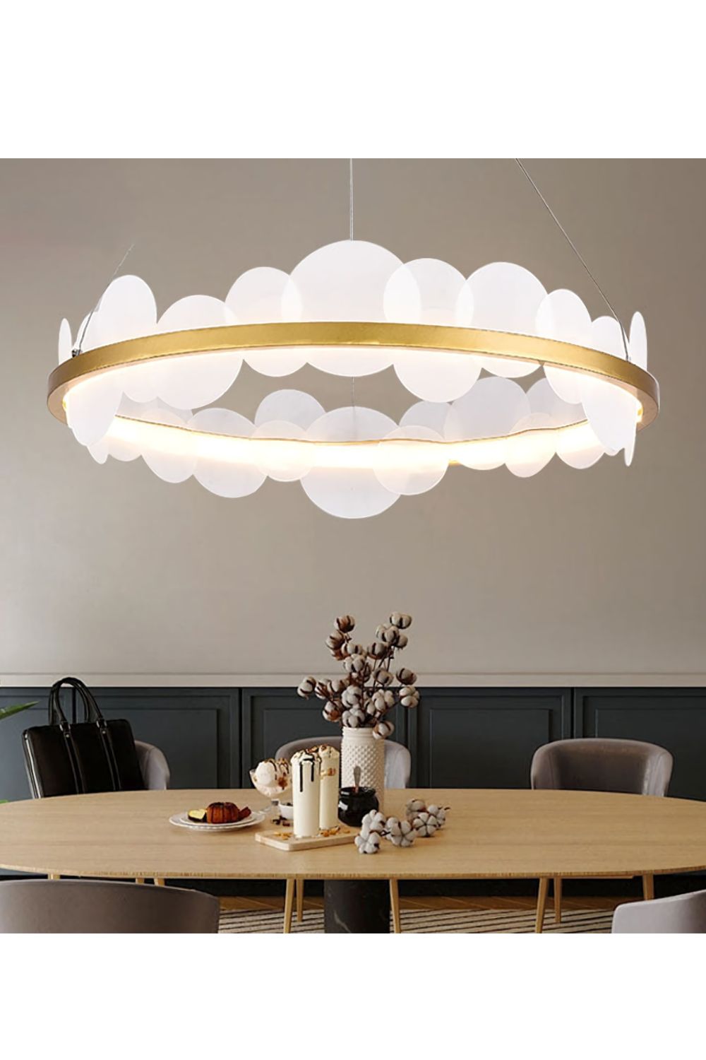Gold and White Poetry Chandelier - everlamps