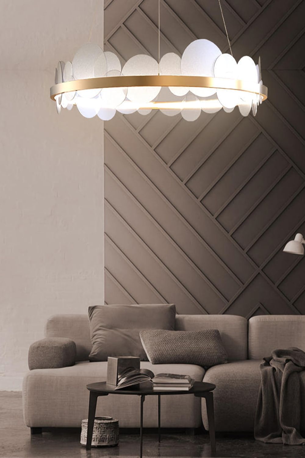 Gold and White Poetry Chandelier - everlamps