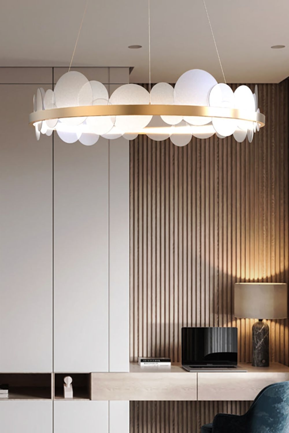 Gold and White Poetry Chandelier - everlamps