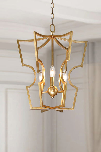 Golden Frame Lantern Chandelier - view 4 | everlamps