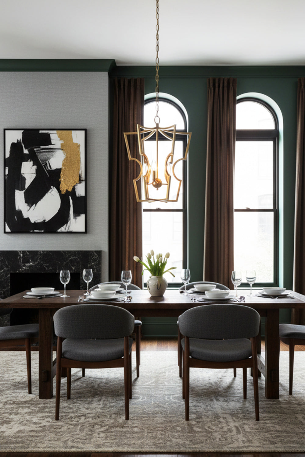 Golden Frame Lantern Chandelier - view 6 | everlamps