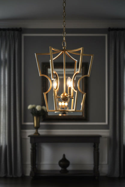 Golden Frame Lantern Chandelier - view 5 | everlamps