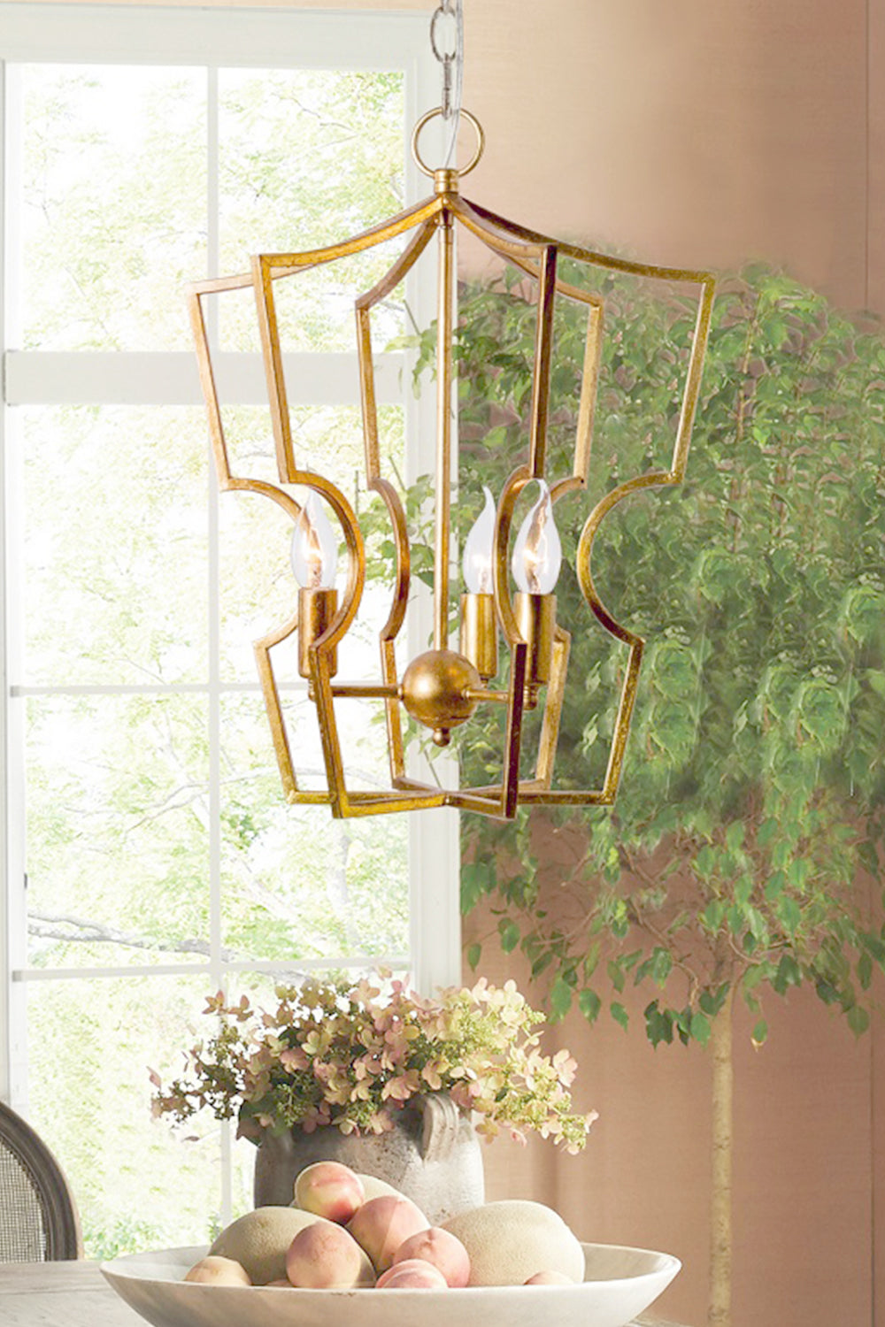 Golden Frame Lantern Chandelier - view 9 | everlamps