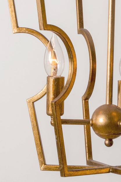 Golden Frame Lantern Chandelier - view 11 | everlamps