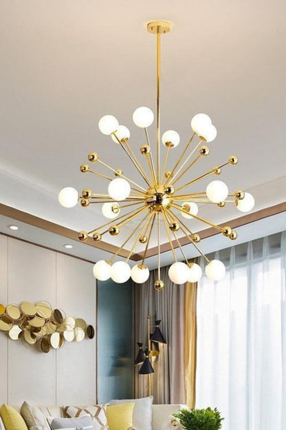 Golden Orbit Sphere Chandelier - view 3 | everlamps