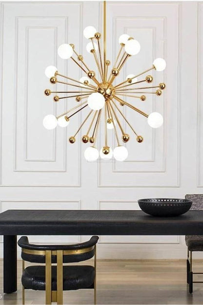 Golden Orbit Sphere Chandelier - view 2 | everlamps
